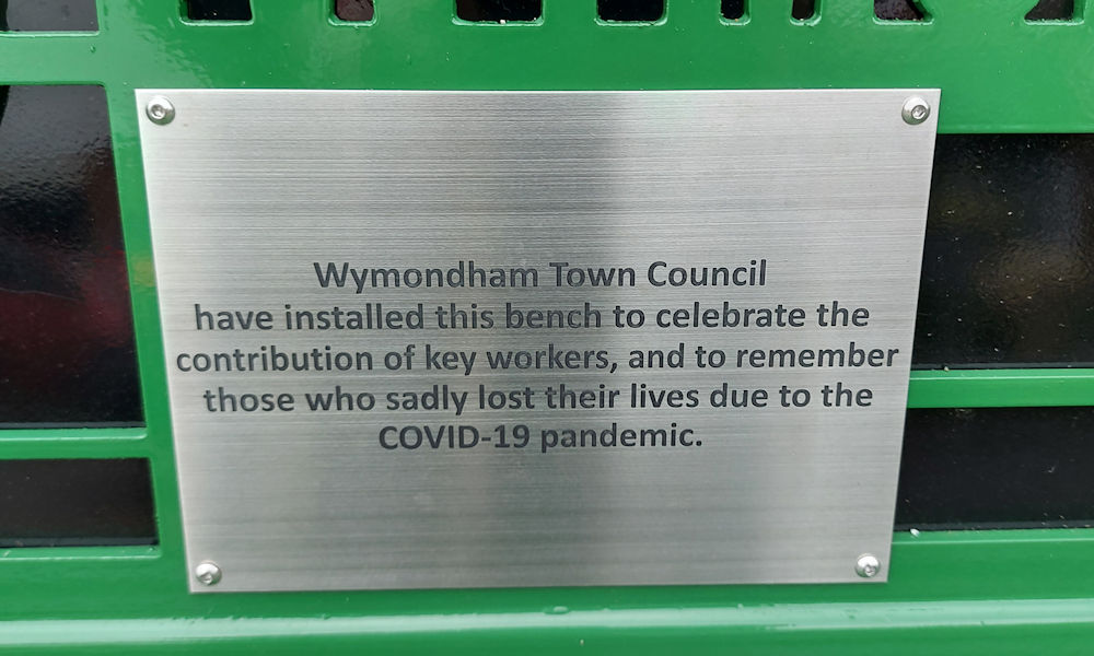 Wymondham Town Commemorative Covid Bench