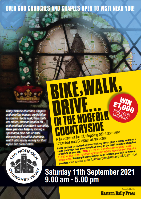 Norfolk Churches Trust Charity Bike Ride Poster