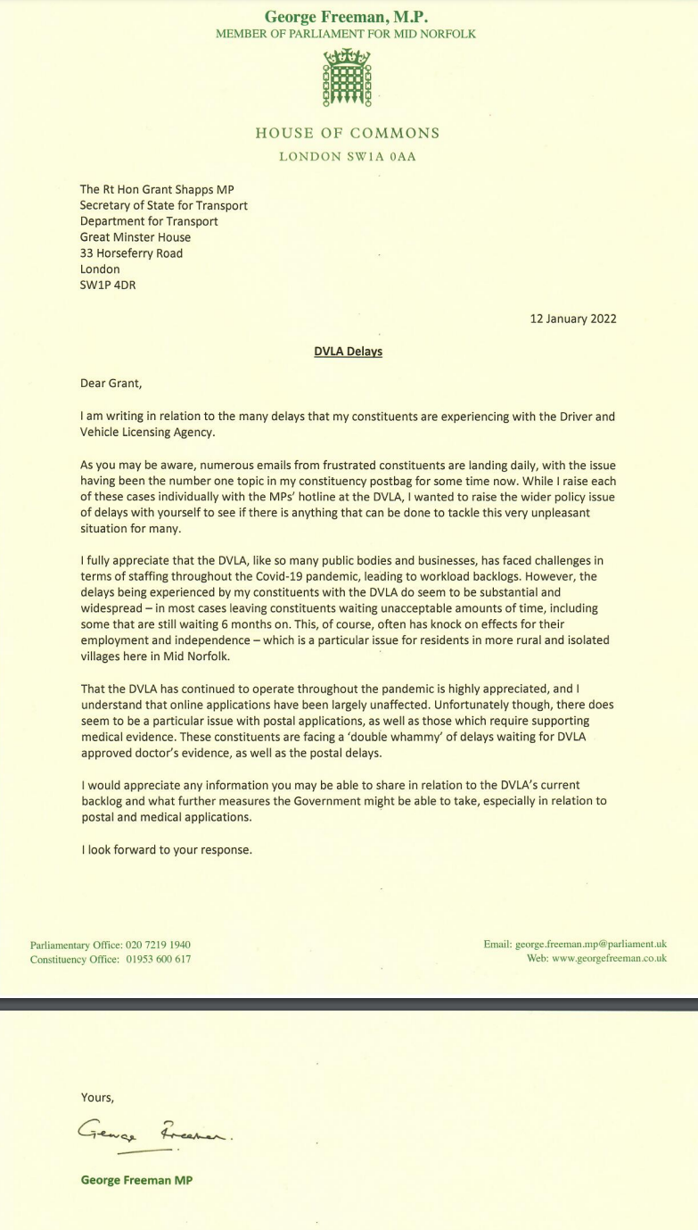 Letter to Grant Shapps MP