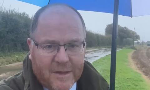 George Freeman MP in the rain