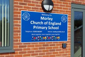 Morley CofE School sign
