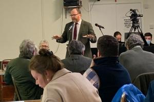 George Freeman MP opening Vattenfall’s first Community Benefit Fund workshop in Necton 